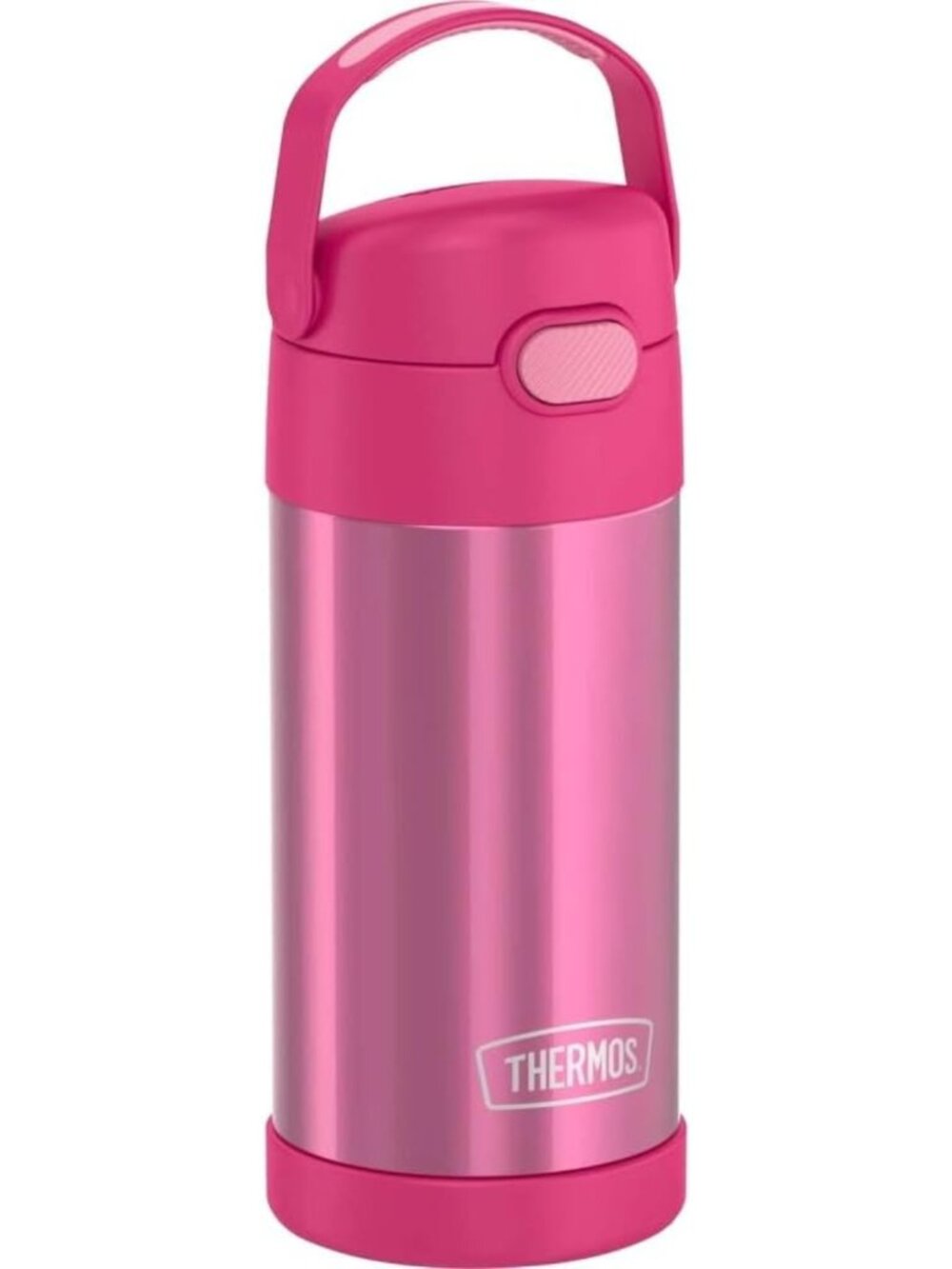 Insulated 12oz Water Bottle with Straw - Pink, Perfect for Kids & Travel